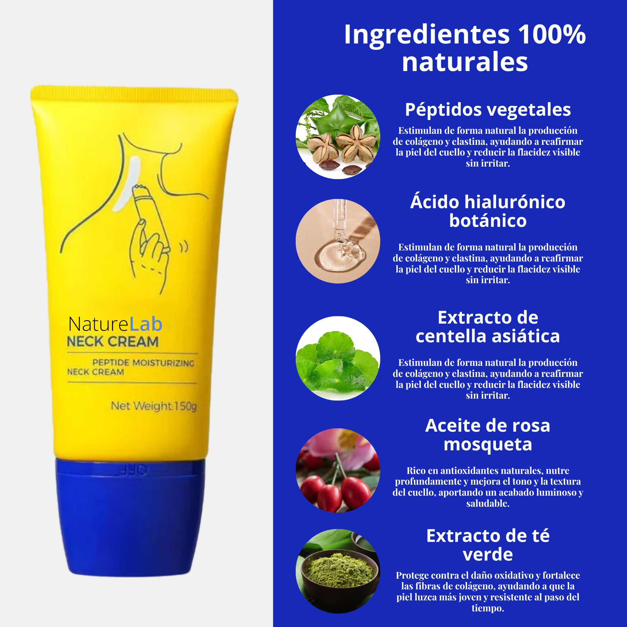 Crema de cuello NaturLab ®-  Reafirma tu cuello y recupera tu confianza