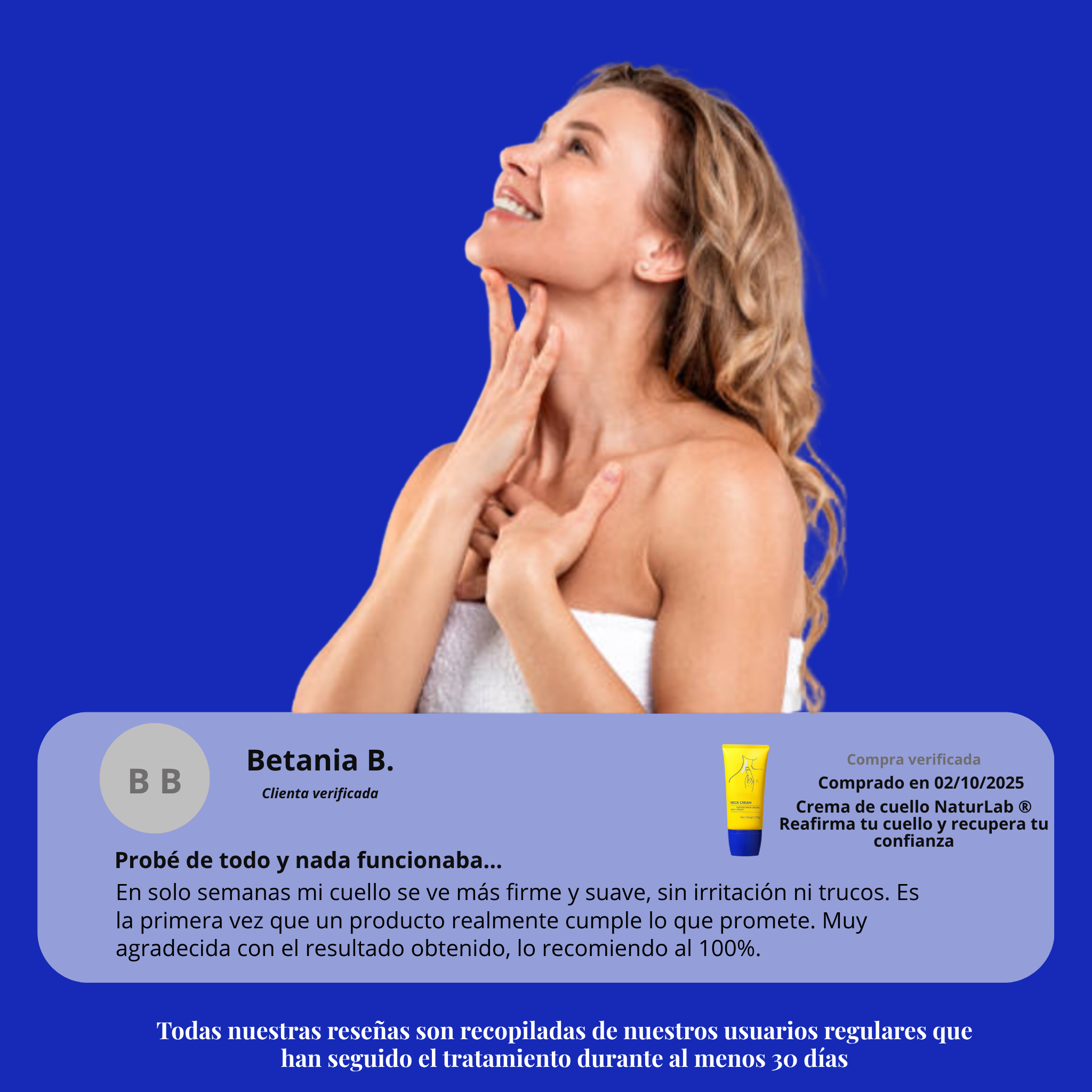 Crema de cuello NaturLab ®-  Reafirma tu cuello y recupera tu confianza