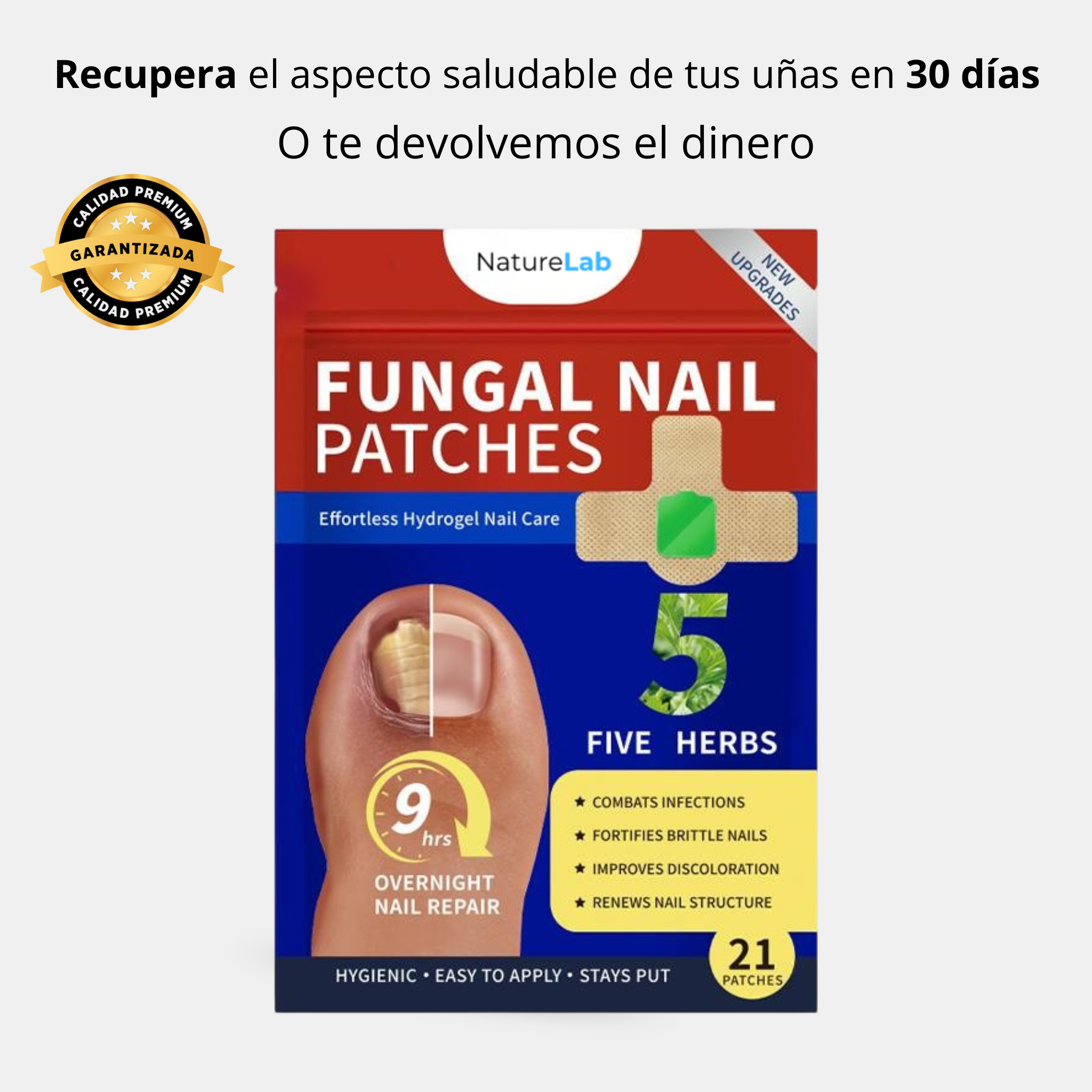 Parches Antihongos para Uñas NaturLab® - Elimina la apariencia del hongo desde la raíz